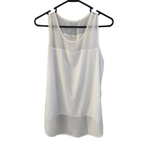 Chico's Cream Partially Sheath Sleeveless Shirt - Size 1 (Small 8/10)